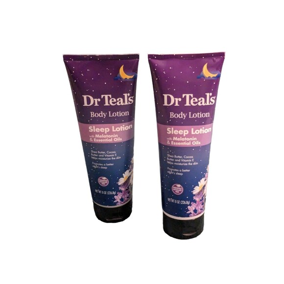 2 Pack Dr. Teal's Sleep Lotion with Melatonin & Essential Oils 8 oz Each NEW - Picture 2 of 10